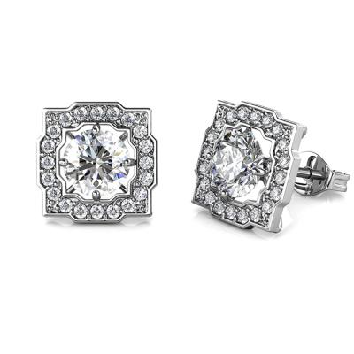 China Hot Selling St Claire Fine Earrings Jewelry Moissanite Lead Free Nickel Free Stud Earrings Accessories For Women for sale