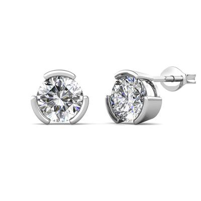 China St Claire Women Minimalist Earrings Earring Fashion Lead Free Nickel Free Jewelry 6.5mm 1Carat Moissanite with 925 Sterling Silver for sale