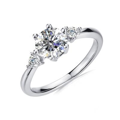 China St.Claire Jewelry Accessories Lead Free Nickel Free Round Ring Moissanite Brilliant Cut Silver Ring for sale