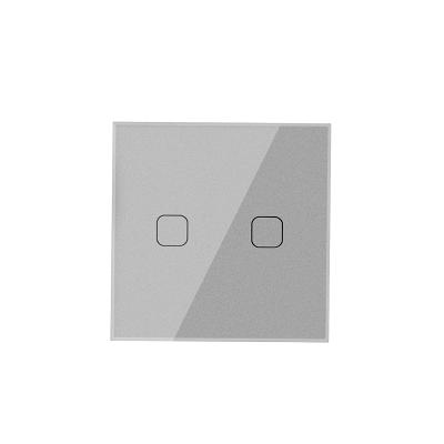 China Good Quality 2Gang 1Way Crystal Glass Panel 220V Hot Selling Dim Light Switch For Lamp SK-A802T-EU for sale