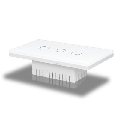 China CNSKOU Wall Fireproof Standard Touch USA 3Gang WiFi Smart Switches work with wifi SK-W603-01-US/R for sale