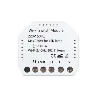 China CNSKOU 1 Channel TUYA App Google Home Alexa 10A Light Wifi Smart Switch Modules W-S01 for sale