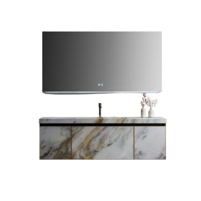 China Modern HOT SALE Hotel Resin Stone LED MIRROR Modern Bathroom Cabinet for sale