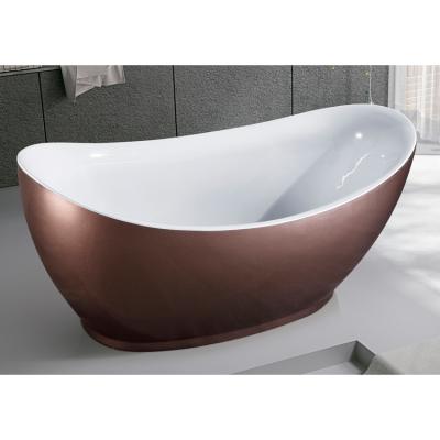 China Hot Selling Asian Style Bathroom Tubs Indoor Brown Freestanding Soaking Bathtubs For Hotel for sale