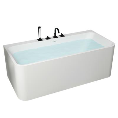 China 2021 New Products Freestanding Modern White Matte Stone Soaking Bathtub for sale