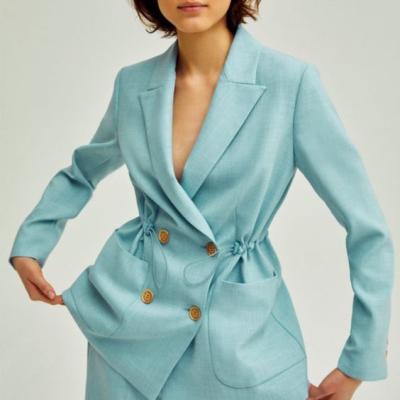 China Anti-wrinkle Fall And Winter Luxury Women Business Suit Slim Fit Blazer Linen Popular Office Suits Set For Women for sale