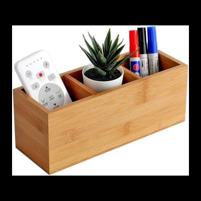 China Custom Eco-Friendly Bamboo Wooden Pens Pencil Holder Cup Holder Desk Organizer Remote Control Desktop Storage Home Decor for sale