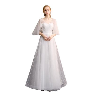 China XUYA Breathable White Light Weight Thin Breathable Wedding Dress Cotton Bridesmaid Dress Long For Banquet for sale