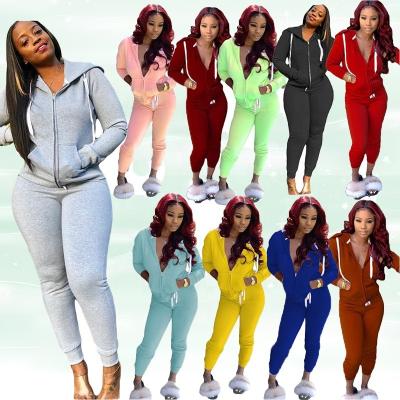 China Anti-pilling 2022 XUYA Autumn Women Jogger Two Piece Pants Set Cotton Custom Plus Size Hoodie Sweat Suits for sale