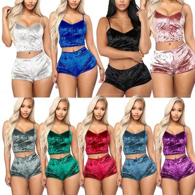 China 2021 new women's pajamas QUICK DRY loungewear women's underwear set women's velvet pajamas are sexy and comfortable for sale