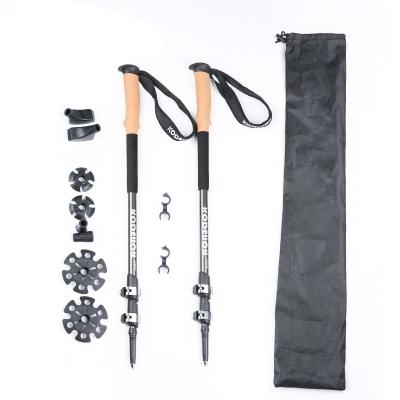 China EVA Section Aluminum Walking Stick Camping Hiking Trekking Poles 3 Poles for sale