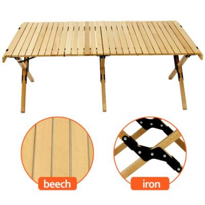 China 2021 modern outdoor high quality folding outdoor camping table garden omelette picnic wooden portable desk for sale