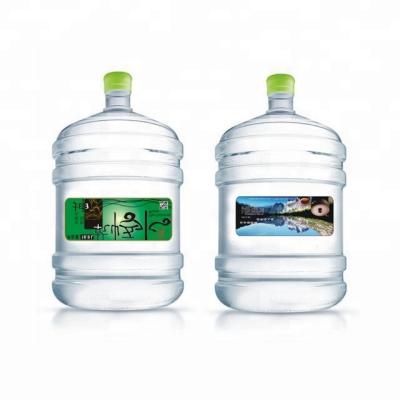 China Beverage 20 Liter / 5 Gallon Plastic Round Bottle With Handle For Water Filling Machine for sale