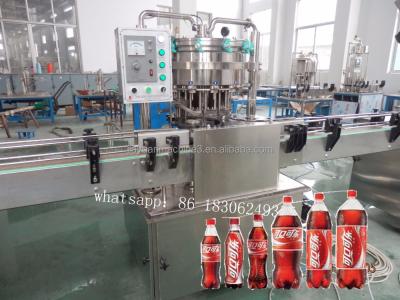 China Automatic Beverage Small Scale Gas Drink Filling Machine , Plastic Soda Water Bottle Filler Machine for sale