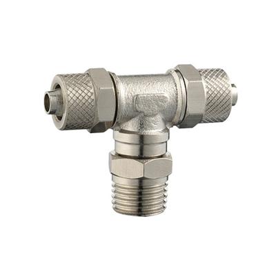 China RPB 1/4 Pneumatic Pneumatic Brass Nickel Coated Screw Quick Connector For Plastic Tubing for sale