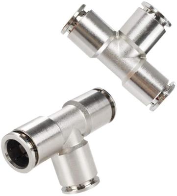 China Pneumatic Pneumatic Push Fit Connector MPE8 Brass Push To Connect Quick Release Fitting for sale