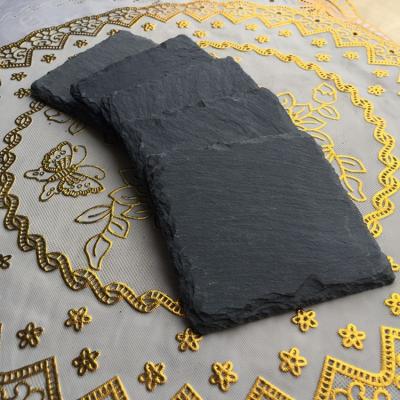 China Sustainable Black Slate Coaster for sale