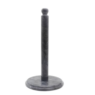 China Modern Wholesale Black Marble Stone Paper Towel Holder for sale