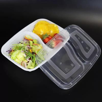 China Eco-friendly Exquisite Disposable Microwavable Salad Container Two Seater Take Out Restaurant Take Out Salad Containers for sale