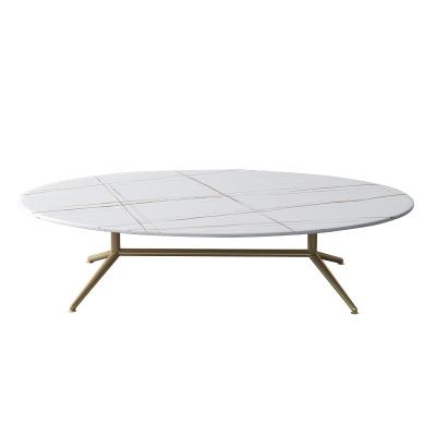 China Creative Nordic Marble Table Marble Table Furniture Living Room Centerpiece Modern Simple Rock Metal Leg Coffee Table for sale