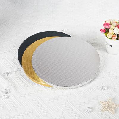 China factory custom 12mm round oil proof cake board, rectangular foil cake drum, 12 inch corrugated gold cake boards for sale