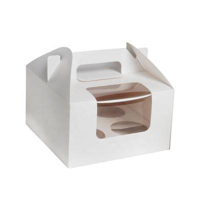 China 10 x 10 x 5 Window Disposable Cake Box 10 Inch Round Cake Panel Cardboard Cake Bread Box for sale