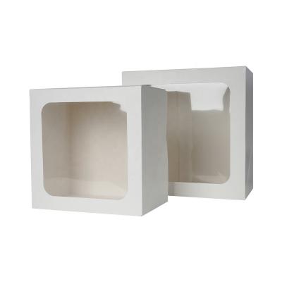 China Food Grade Wedding Box Disposable Square Transparent Cake Take Out Cupcake Bakery Bread Packaging Cake Box for sale