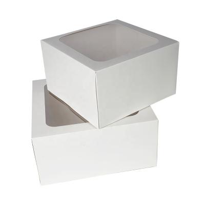 China Window Cake Box Disposable X12 X 8 Inch Luxury White Birthday Cake Boxes for sale