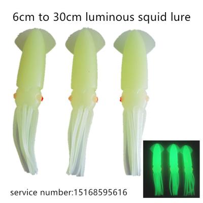 China Fishing 6cm To 30cm Luminous Soft Squid Lure for sale