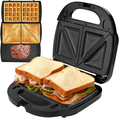 China Adjustable Thermostat Easy Cut Edges Electric Panini Mini Grill Toster Ultra Stick Sandwich Maker 3 No in 1 for sale