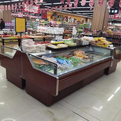 China Single-temperature open display refrigerator multidesk for meat, chicken meat freezer manufacture supermarket fresh meat for sale