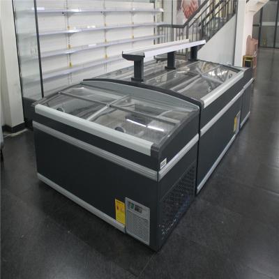 China Commercial Single-temperature Chest Freezer Refrigerator Display Refrigerator Refrigeration Equipment Chest Freezer with Glass Top for sale