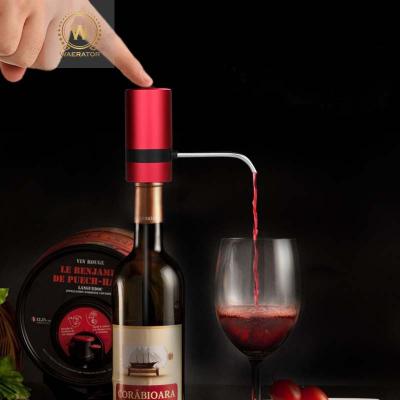 China Sustainable Food Grade Electric Red Aerator Aluminum Alloy Electronic Wine Pourer and Aerator for sale