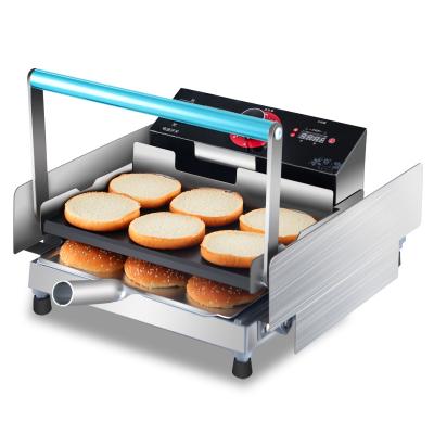 China Commercial Hotels Burger Double Layer Heating Hamburger Oven Equipment Bun Toaster Hamburger Maker Machine for sale