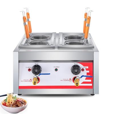 China Chinese Dining Restaurant Kitchen Equipment Gas or Electric Dumplings Noodle Boiler /Cheap Price Table Top LPG 4 Baskets Pasta Cooker for sale