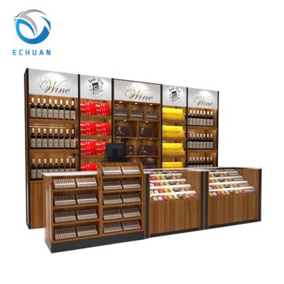 China Adjustable Shelves Gondolas And Racks For Liquor Store Grocery Used Equipment Wooden Supermarket Shelving Miniso Shelf No.ECHX03WW for sale