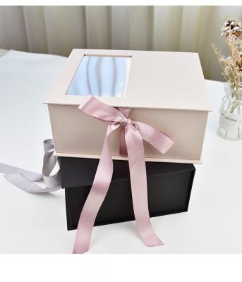 China Factory Supply Handmade Price Printed Cardboard Gift Candy Paper Packaging Paper Box With PVC Window For Wedding for sale