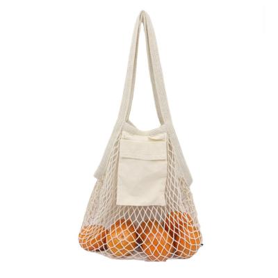 China Hot Selling Reusable Grocery Bag Durable Tote Mesh Net Woven Cotton Shopping Bags for sale