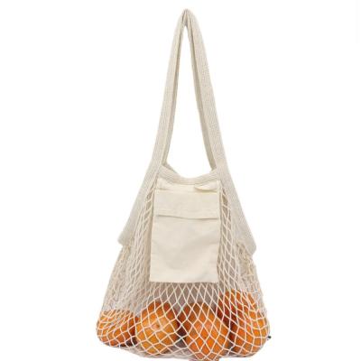 China Customizable And Reusable Pure Cotton Mesh Durable Fruit Mesh Eco Friendly Shopping Bag for sale