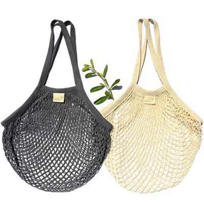 China Durable Reusable Organic Cotton Produce Small Mesh Drawstring Elastic Cotton Mesh Bag for sale