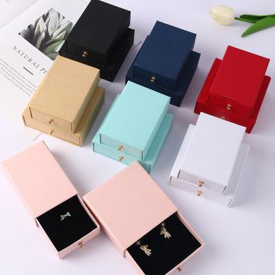 China Custom Cheap Retail Handmade Logo Printed Paper Packaging Jewelry Box With Luxury Feeling for sale