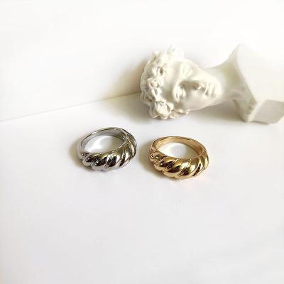 China Minimalist Geometric Chunky Rings Vintage Jewelry Rings Gold Silver Color Stainless Steel TRENDY Wire Rings for sale