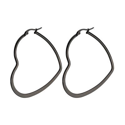 China Simple Exaggerated Gold Big Round Earring Circle Wholesale Cheap Casual/Sporty Large Stainless Steel Circle Hoop Earrings Women Gold Heart Hoop Earrings for sale