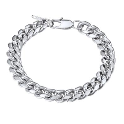 China Wholesale Fashion Cuban Link Chain Stainless Steel Mens Bracelet Wide Jewelry for sale