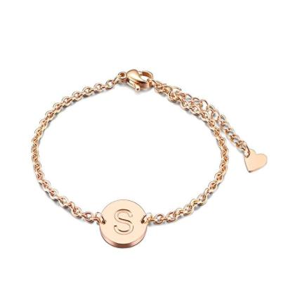 China Fashion New Arrival Silver Gold Charms Bangle Bracelets Initial Jewelry For Women Friendship for sale