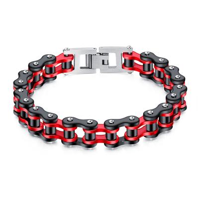 China Hot Selling Fashion Design Black 316L Stainless Steel Bracelet Chain Biker Jewelry For Men for sale