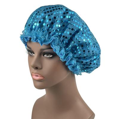 China High Quality Popular Women Shining Headwrap Hat Satin Lined Hair Cowls Shine Hat for sale