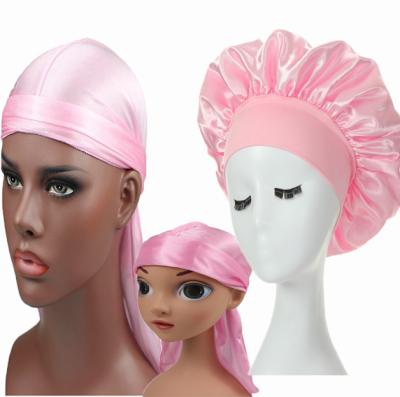 China Logo Sleep Hoods Acceptable Quality Silk Hair Braid Hoods Mommy and Me Kids Satin Hoods Men Durag Set for sale