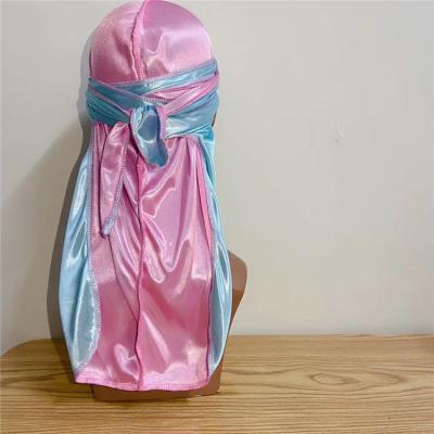 China Silky Durag Two Tone Durags For Women Men Durag Cutom Double Color Satin Durag for sale