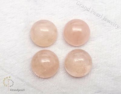 China None _Round 13mm of Morganite Cabochon - semi-precious stone for sale